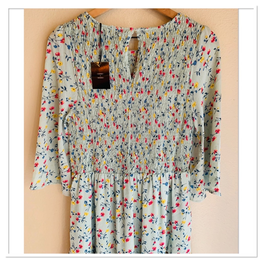 Code x Mode Floral Maxi Print Dress Green Red Multicolour Size Large - Picture 6 of 11